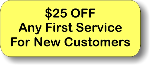25% off for any 1st service for new customers graphic.